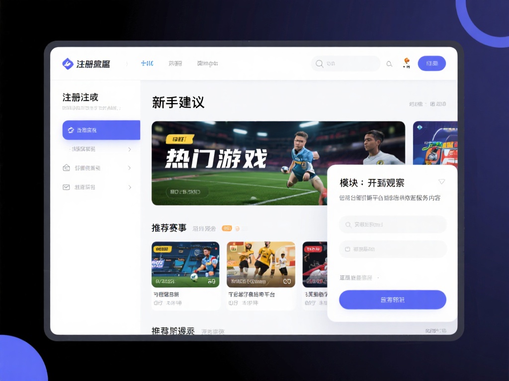 注册完成后，新手建议从页面中的“热门游戏”、“推荐